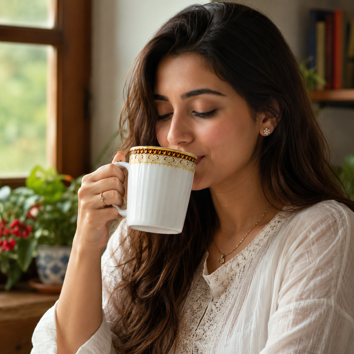 Bhokals Border Texture White Coffee Mug