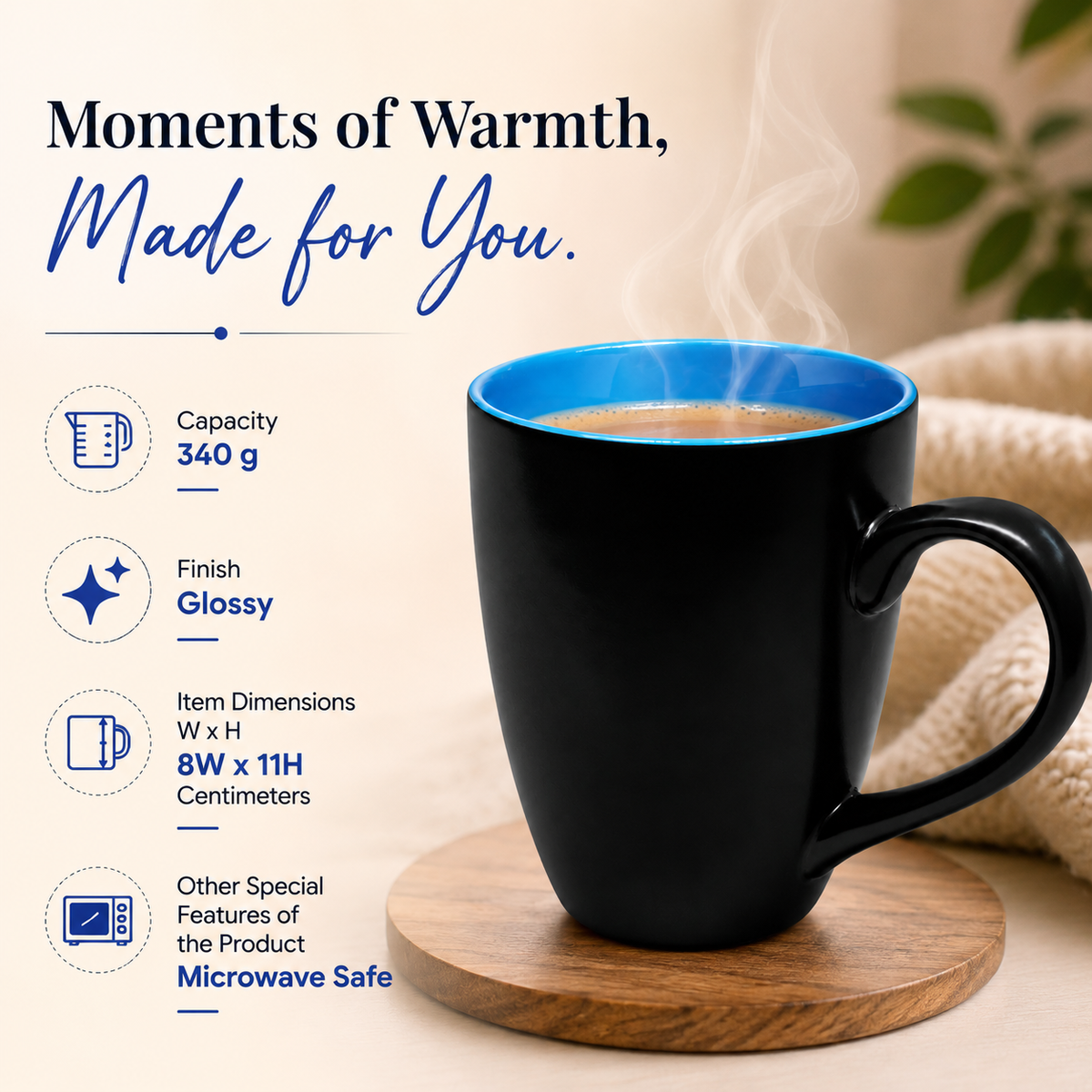 Bhokals Dual Print Sky Blue Solid Black Coffee Mug