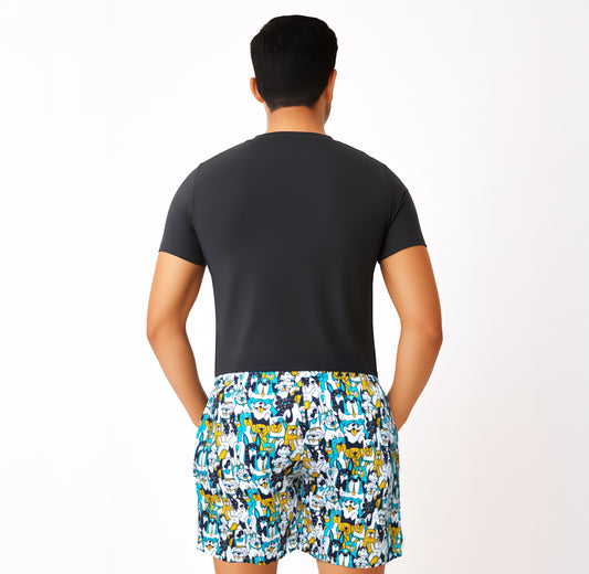 Dogs Printed Cotton Boxer For Men