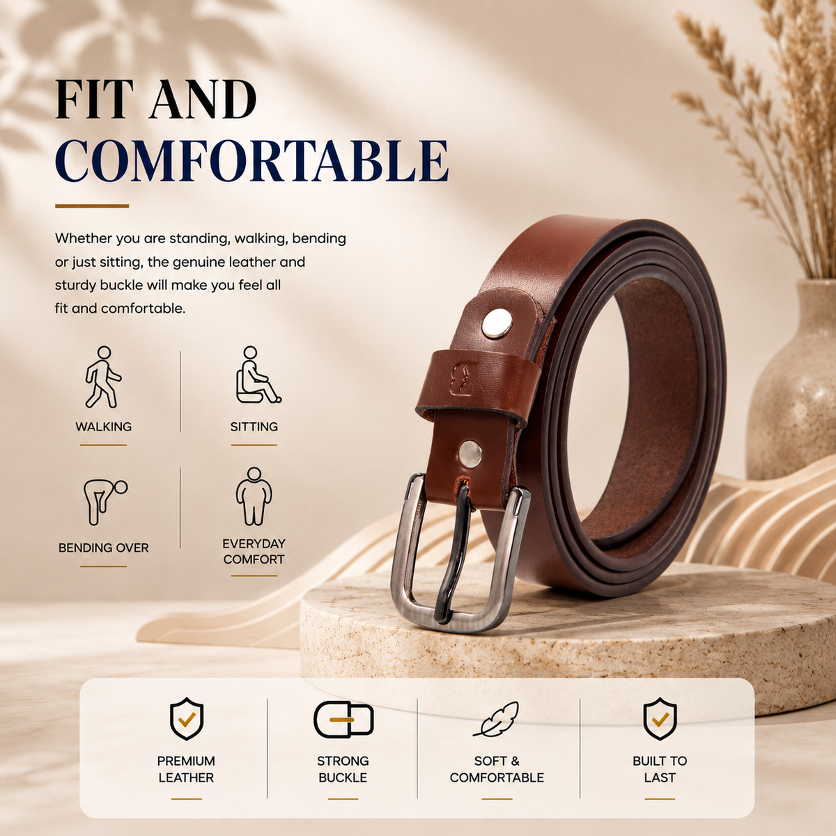 Bhokals Women Brown Leather Belt
