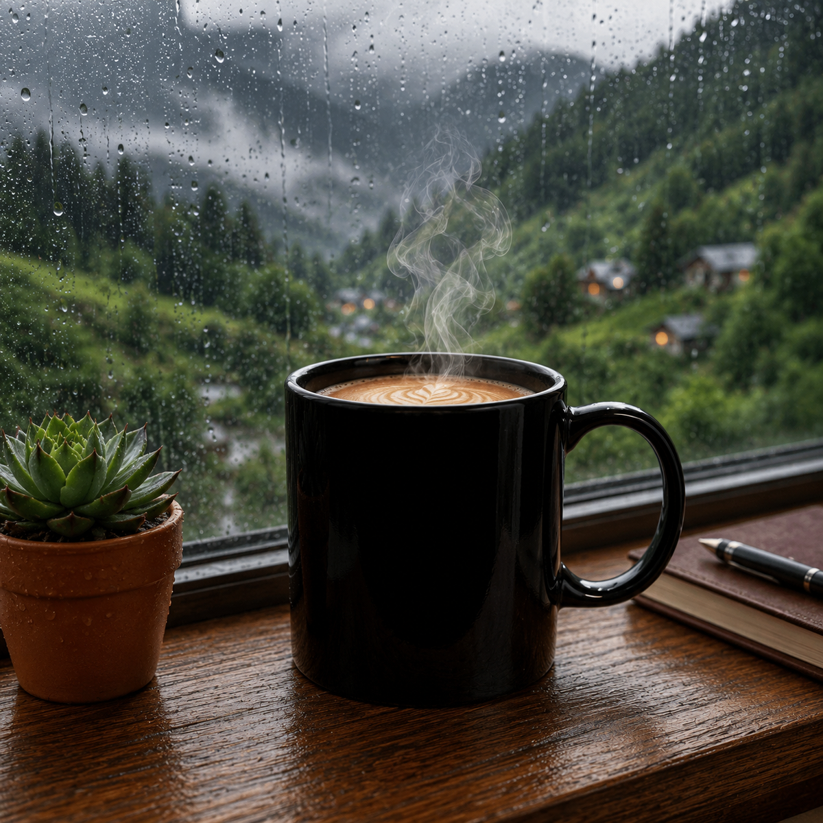 Bhokals Solid Black Round Coffee Mug