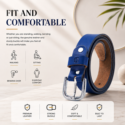 Bhokals Women Blue Leather Belt