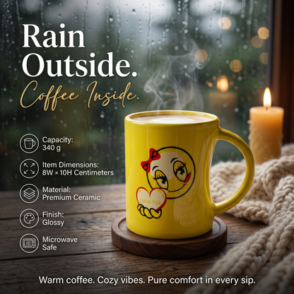 Bhokals Love Emoji Yellow Square Coffee Mug