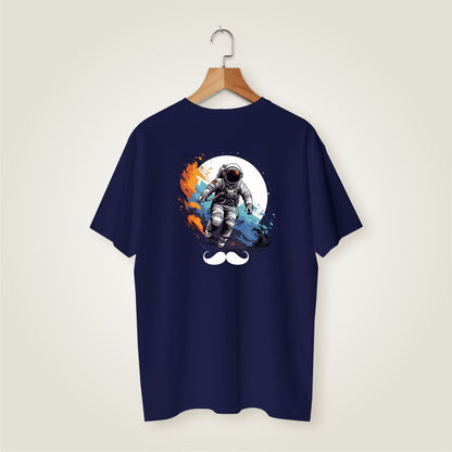 Bhokals Premium Oversized Front & Back Printed T-Shirt for Men - Astronaut