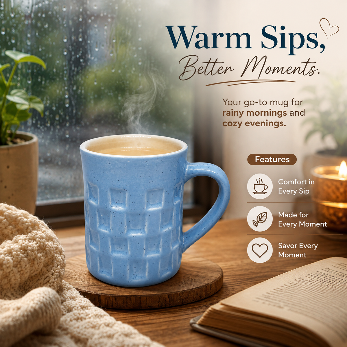 Bhokals Texture  Pattern Blue Coffee Mug