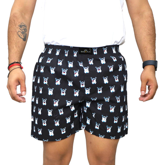 Black Ghost Cartoon Printed Cotton Boxer For Men
