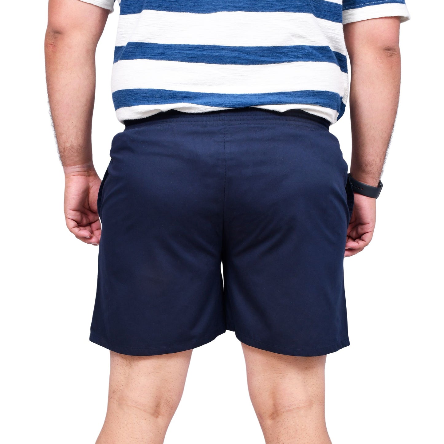 SOLID BLUE PLAIN COTTON MEN BOXER