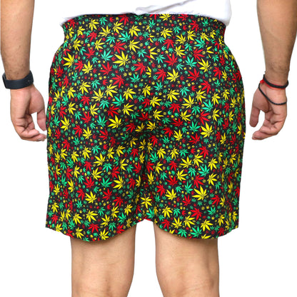 Black Flower Printed Cotton Boxer For Men