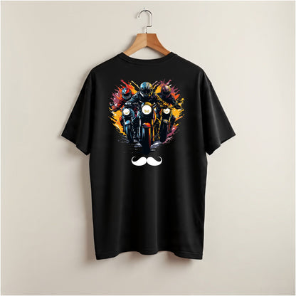 Bhokals Premium Oversized Front & Back Printed T-Shirt for Men - Biker