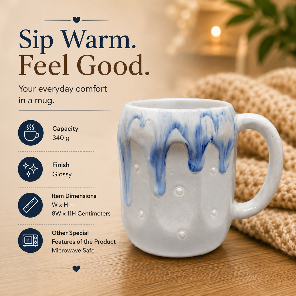 Bhokals Big Dots Print White Coffee Mug