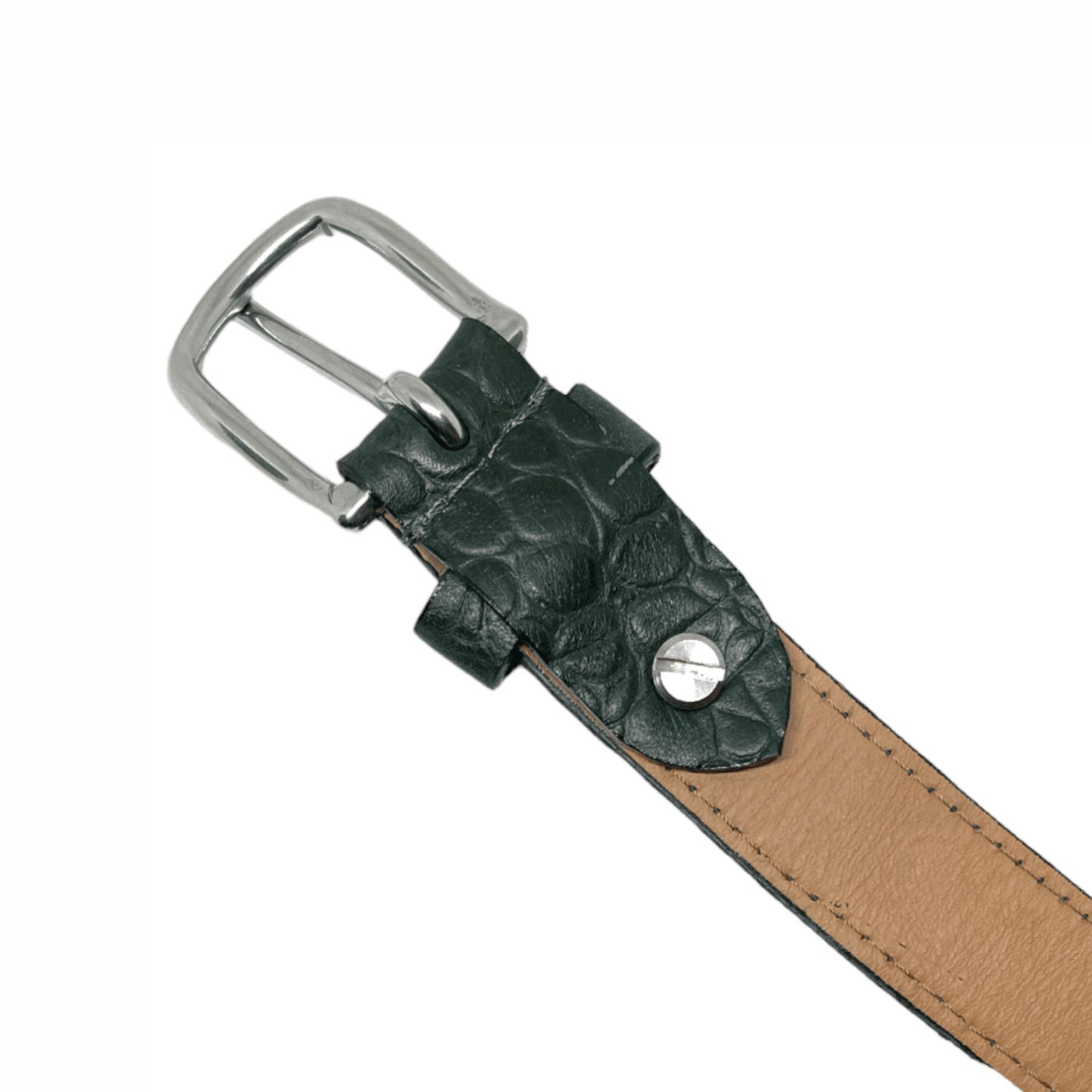 Bhokals Women Green Crocs Leather Belt