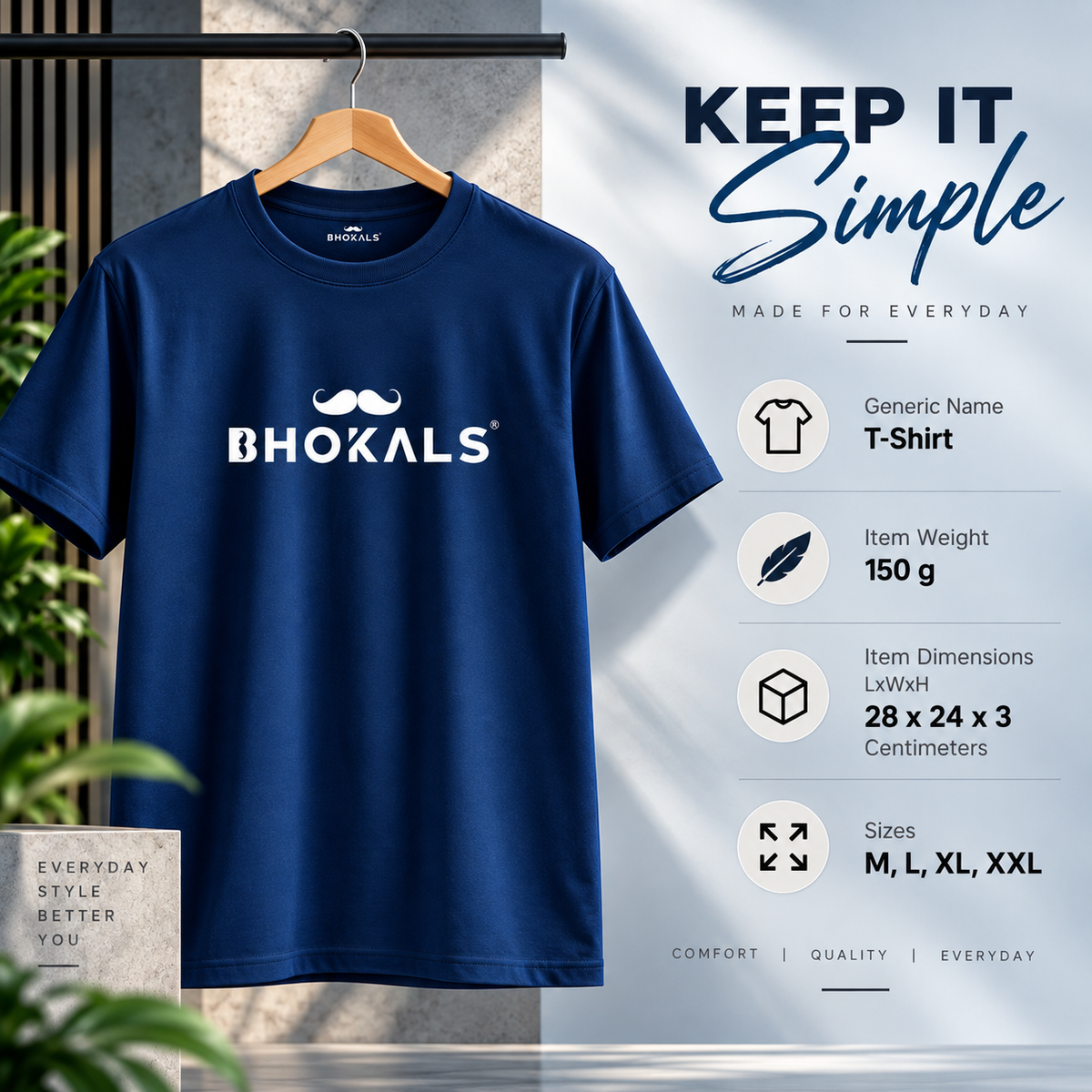 Bhokals Printed Round Neck Cotton Men T-Shirt