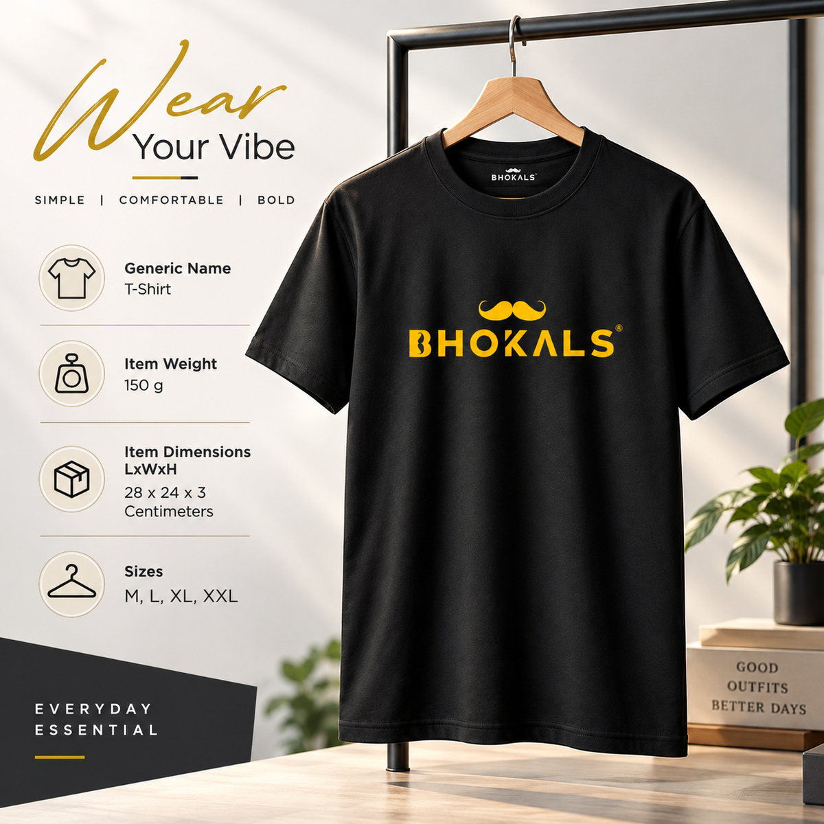 Bhokals Printed Round Neck Cotton Men T-Shirt