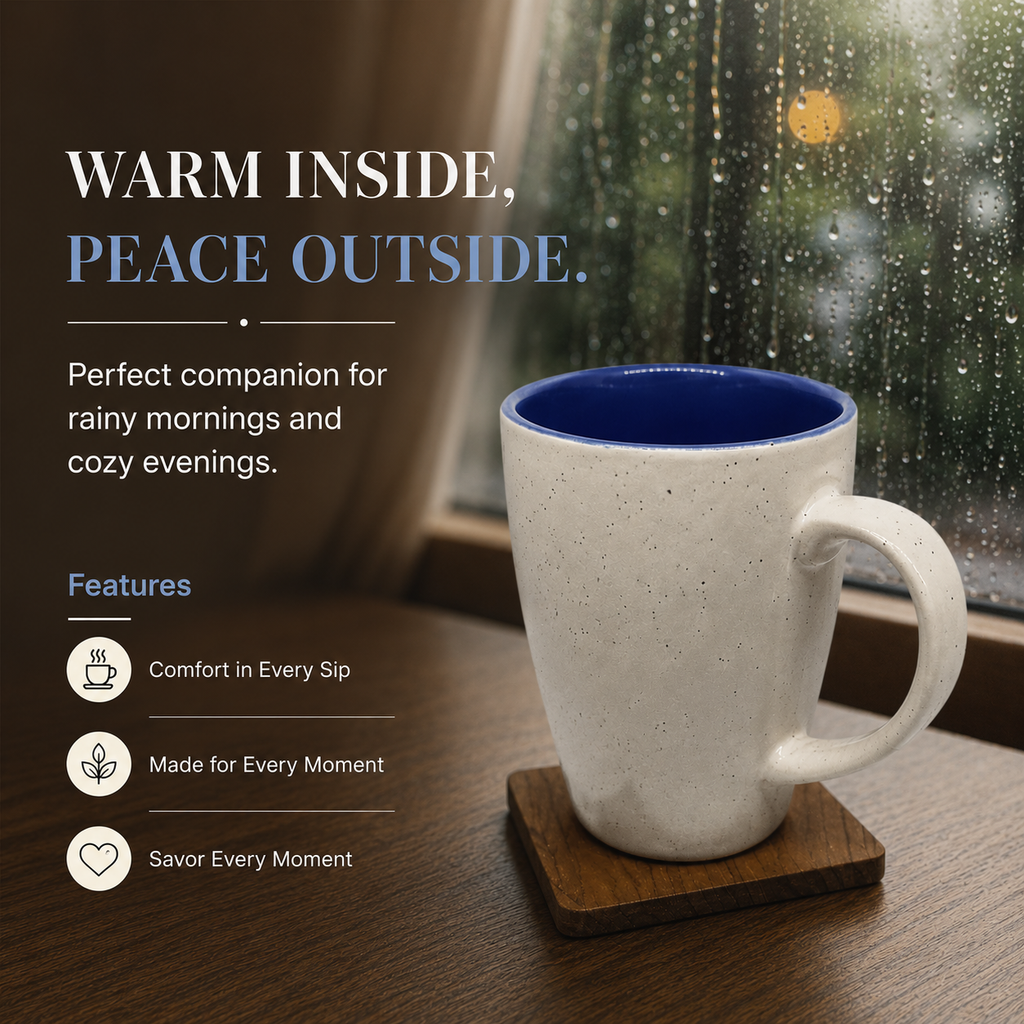 Bhokals Dots Print Blue White Coffee Mug