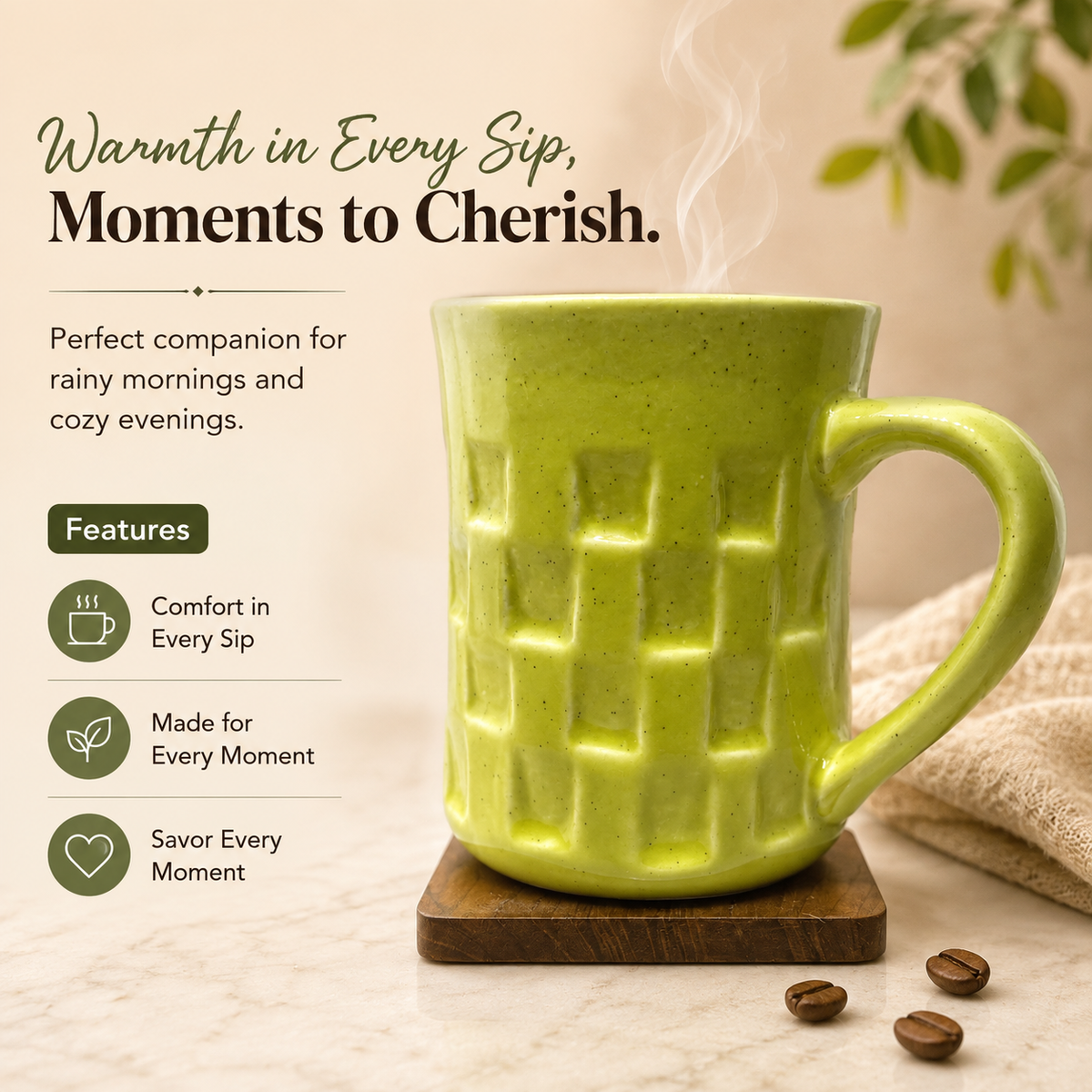 Bhokals Texture Pattern Green Coffee Mug