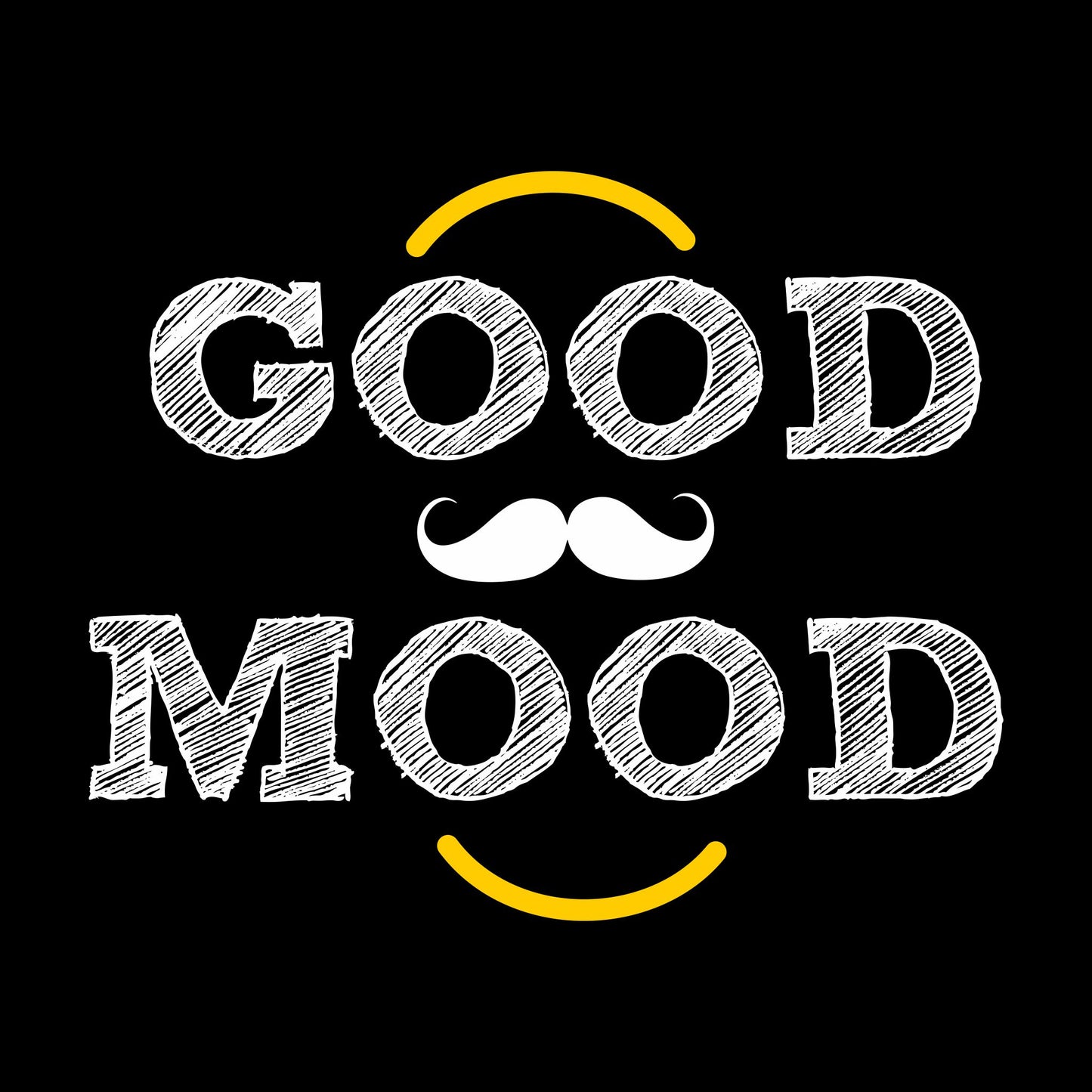 Good Mood Printed Round Neck Cotton Men T-Shirt