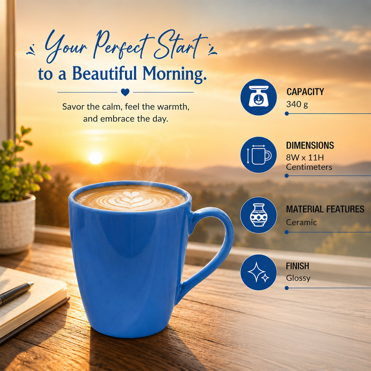 Bhokals Solid Sky Blue Coffee Mug