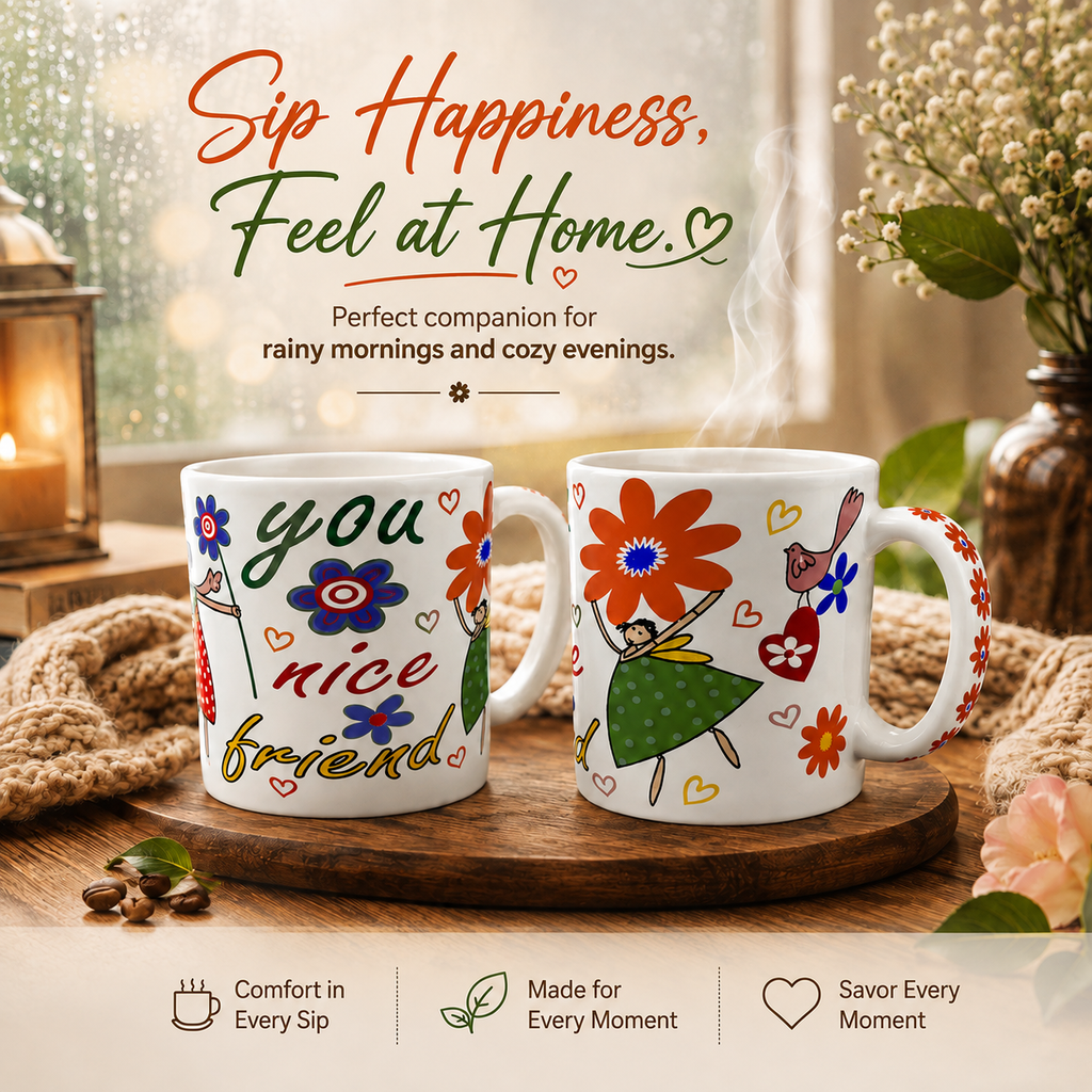 Bhokals Friend Cartoon White Coffee Mug