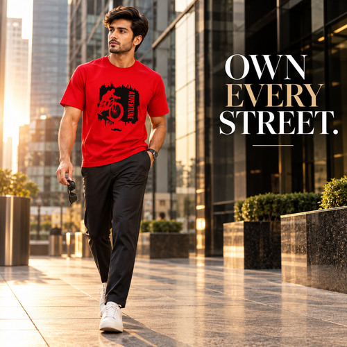 Adventure Printed Round Neck Cotton Men T-Shirt