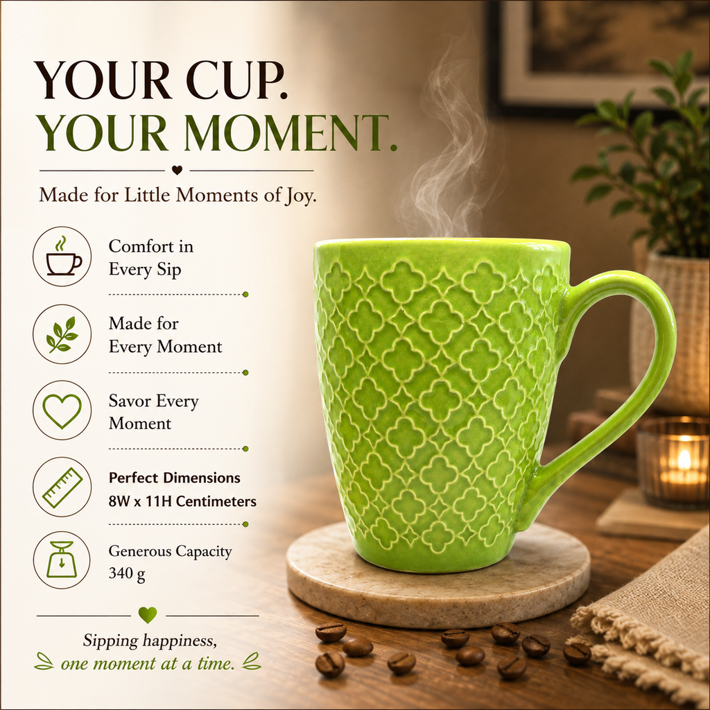 Bhokals Flower Texture Green Coffee Mug
