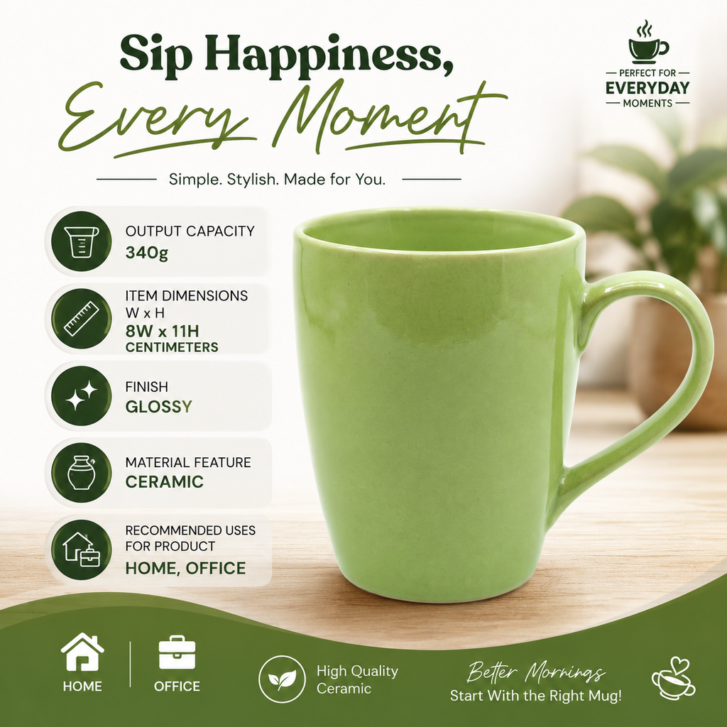 Bhokals Solid Green Coffee Mug