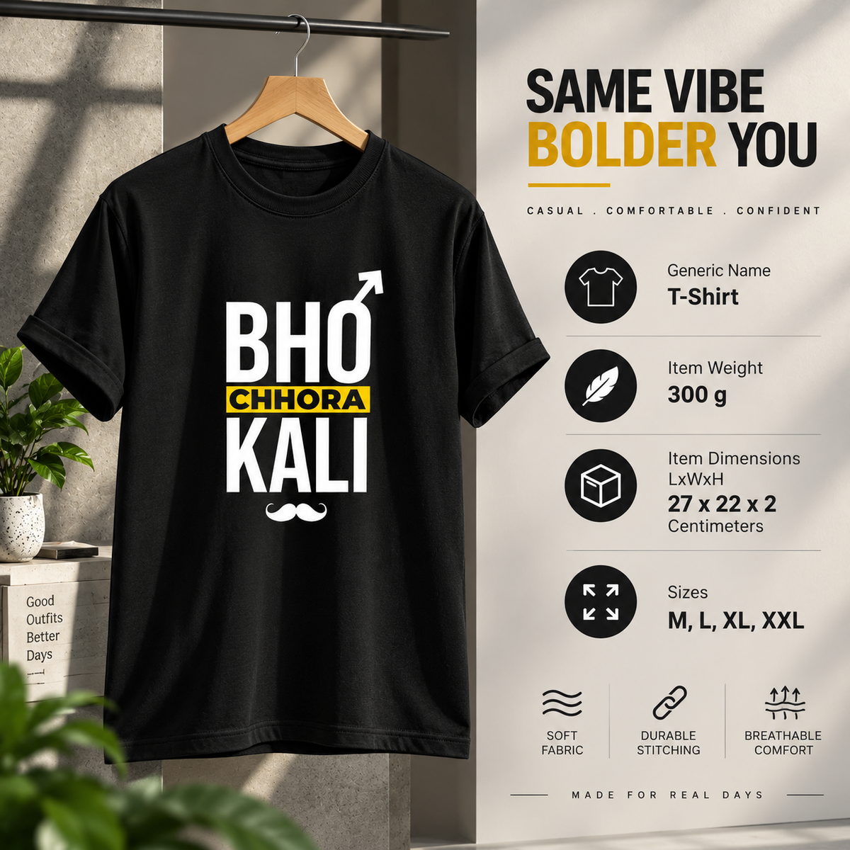 Bhokali Chora Printed Round Neck Cotton Men T-Shirt