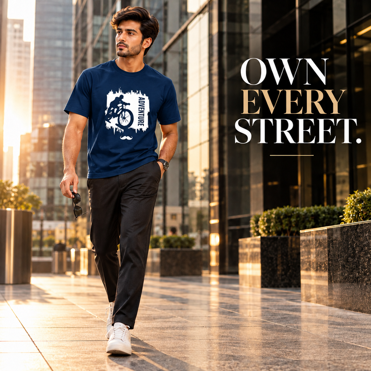 Adventure Printed Round Neck Cotton Men T-Shirt