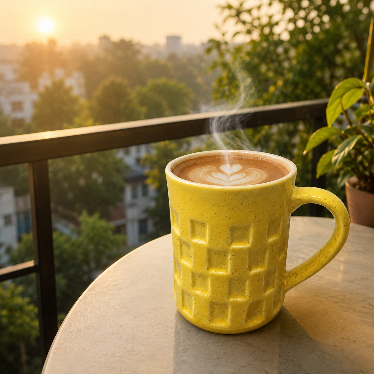 Bhokals Texture Pattern Yellow Coffee Mug