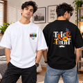 BHOKALS Men's Oversized Printed T-Shirt Combo Pack of 2 – Black Trick N Treat & White Dream Graphic Tees
