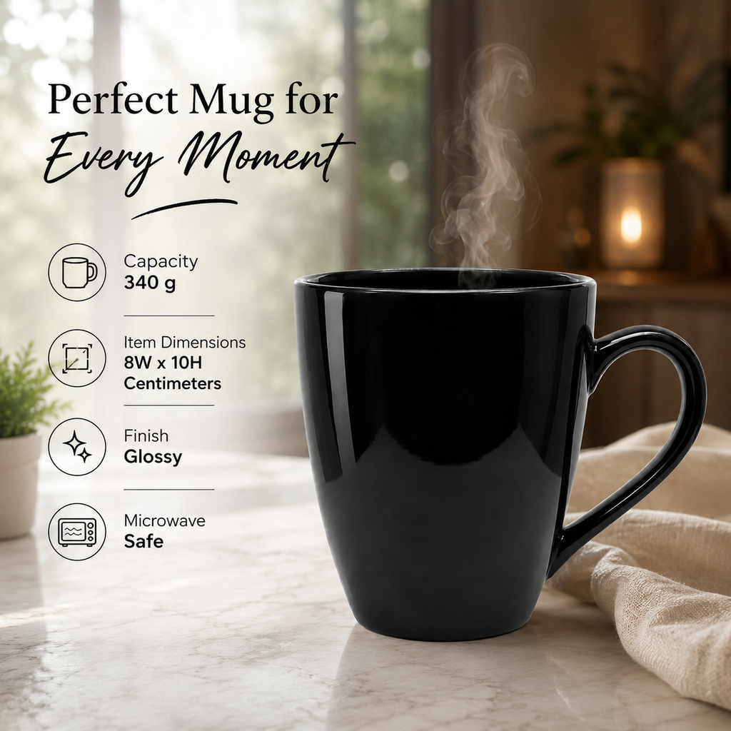 Bhokals Solid Black Coffee Mug