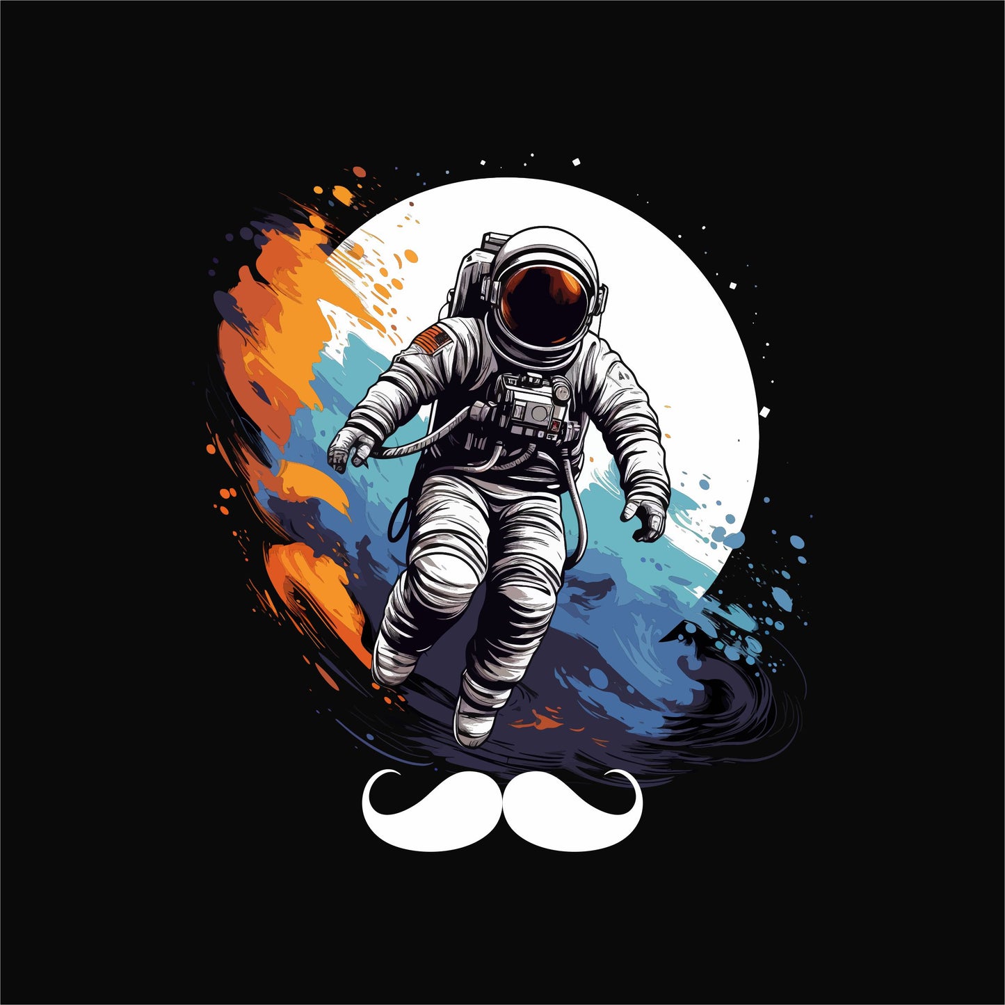 Bhokals Premium Oversized Front & Back Printed T-Shirt for Men - Astronaut