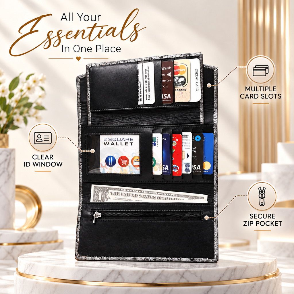 Leather Grey Texture Women Wallet