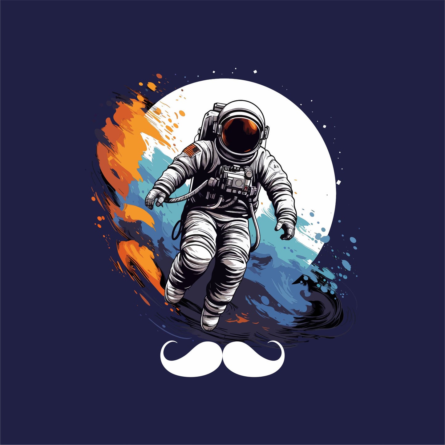 Bhokals Premium Oversized Front & Back Printed T-Shirt for Men - Astronaut