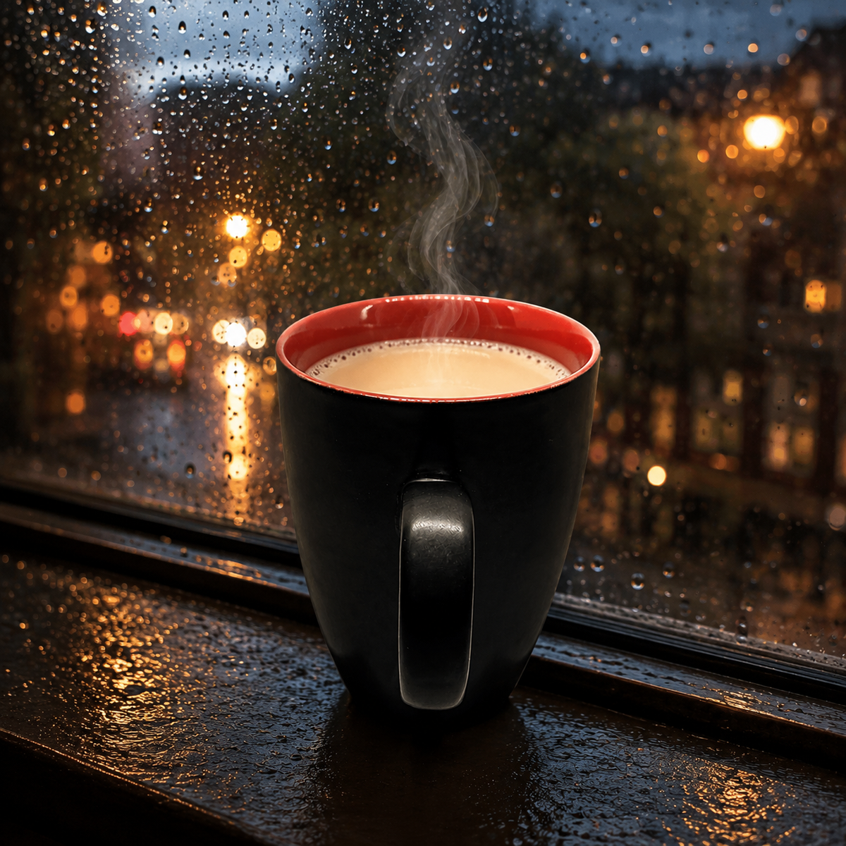 Bhokals Dual Print Red Solid Black Coffee Mug