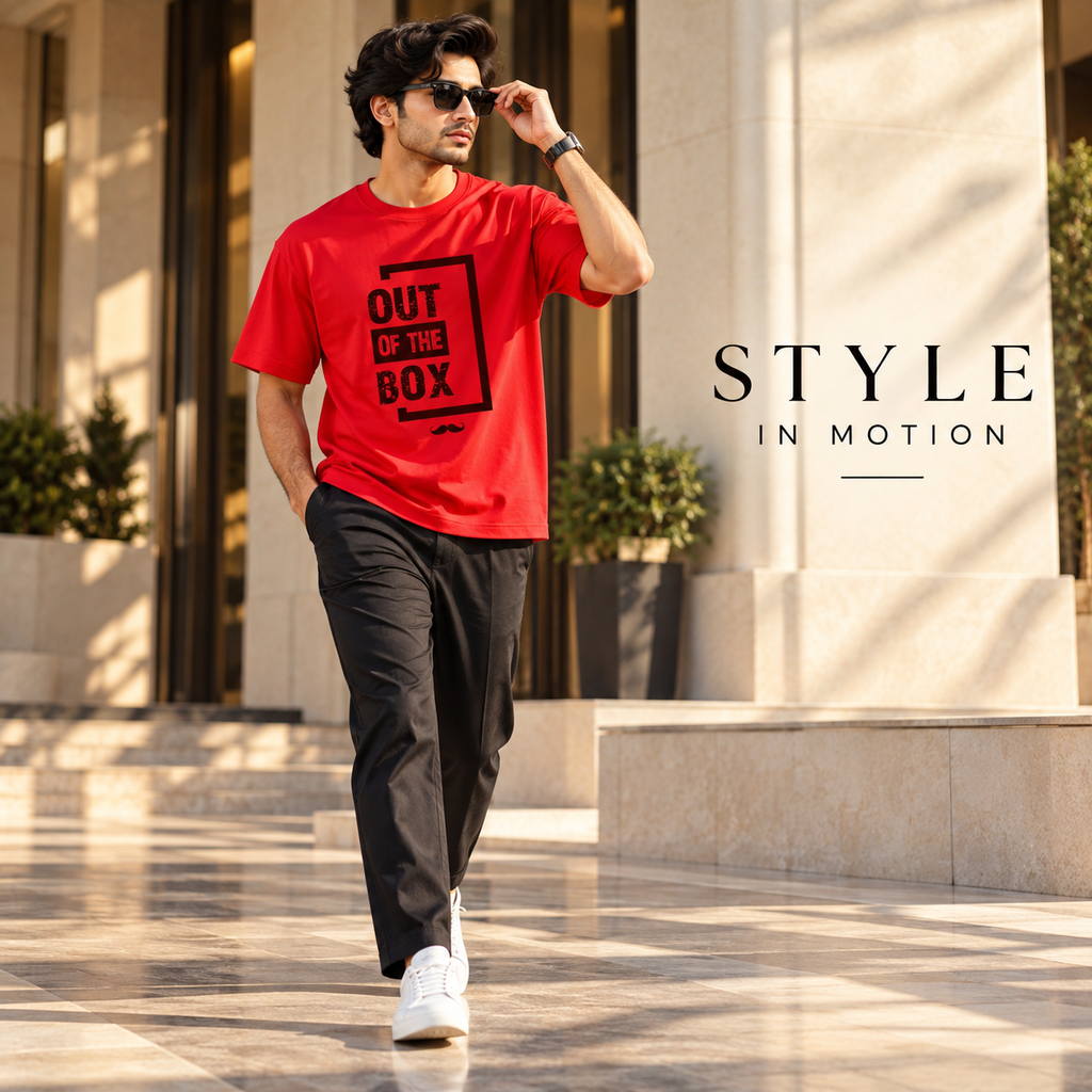 Out of The box Printed Round Neck  Cotton Men T-Shirt