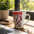 Bhokals Red Black Printed  Designer  White Coffee Mug