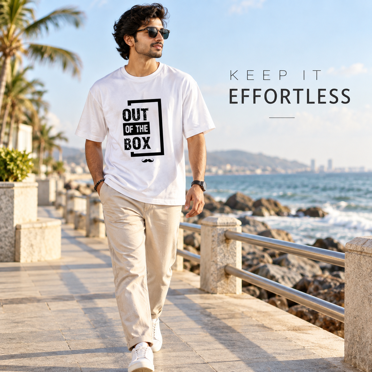 Out of The box Printed Round Neck  Cotton Men T-Shirt