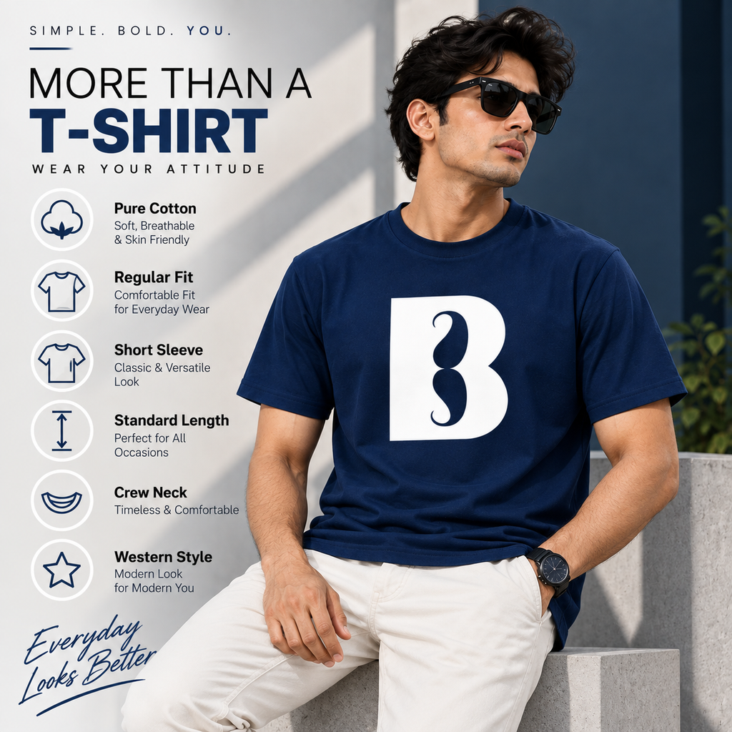Big B Printed Round Neck Cotton Men T-Shirt