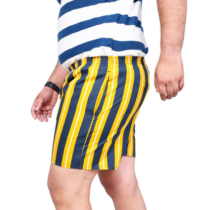 YELLOW BLUE STRIP PRINTED MEN BOXER