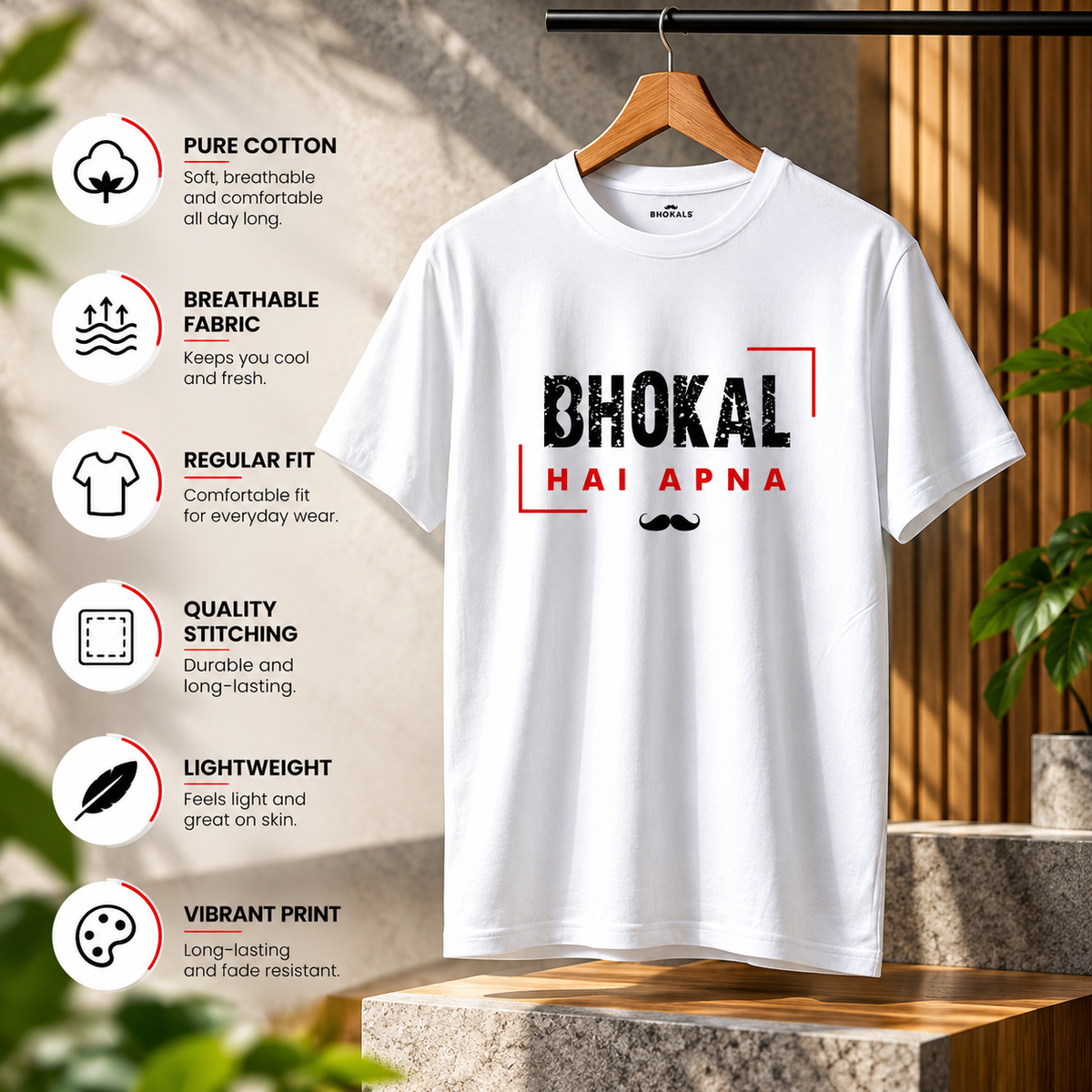 Bhokal Hai Apna Printed Round Neck Cotton Men T-Shirt