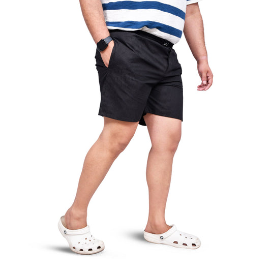 BLACK WHITE DOTTED PRINTED COTTON MEN BOXER