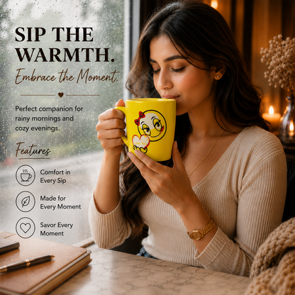 Bhokals Love Emoji Yellow Square Coffee Mug