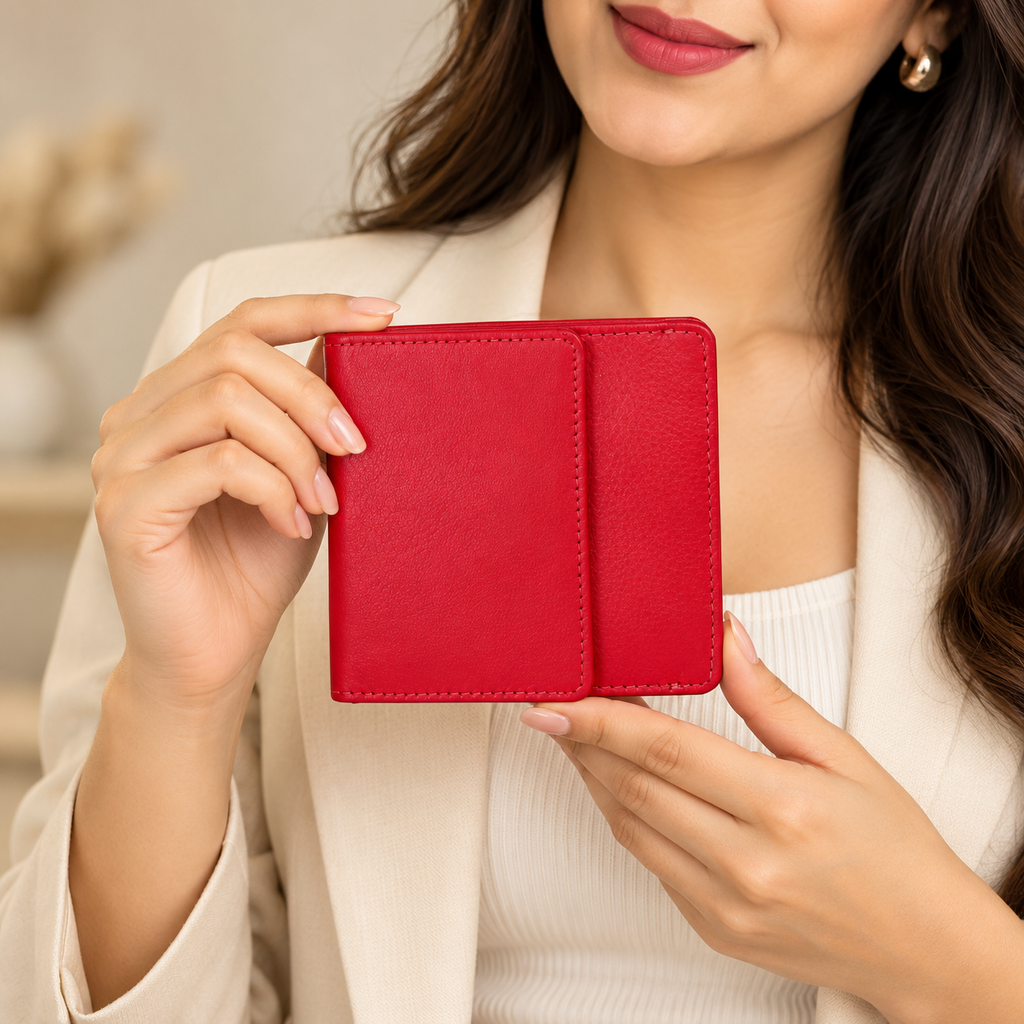 Leather Solid Pink Women Pocket Wallet