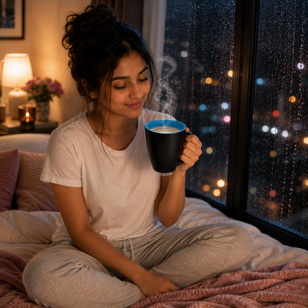 Bhokals Dual Print Sky Blue Solid Black Coffee Mug