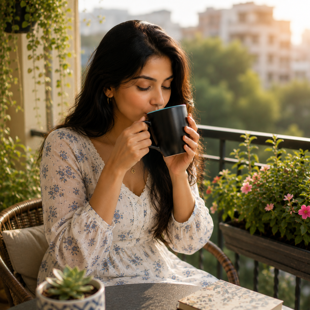 Bhokals Dual Print Sea Green Solid Black Coffee Mug