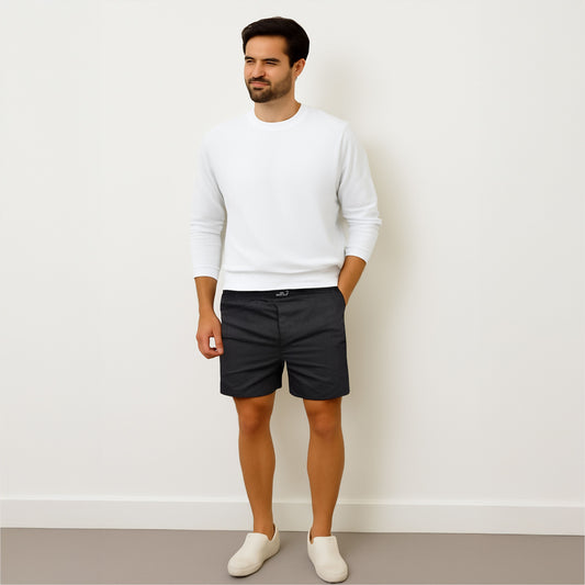 BLACK WHITE DOTTED PRINTED COTTON MEN BOXER