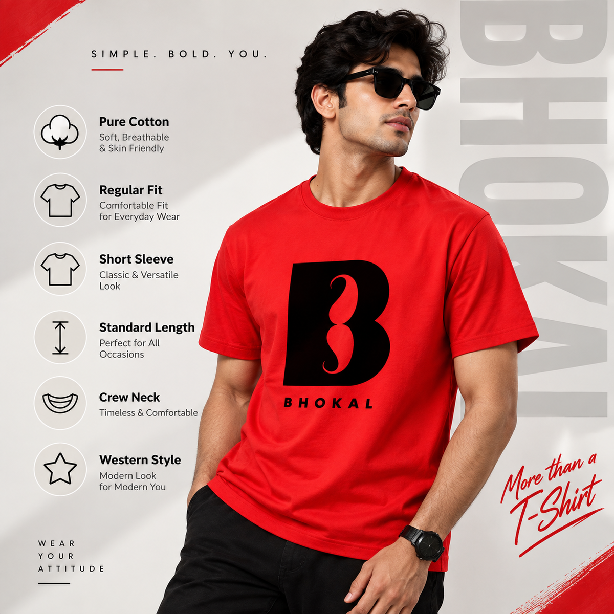 Big B Printed Round Neck Cotton Men T-Shirt
