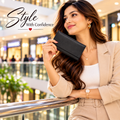 Leather Solid Black Zip Women Wallet