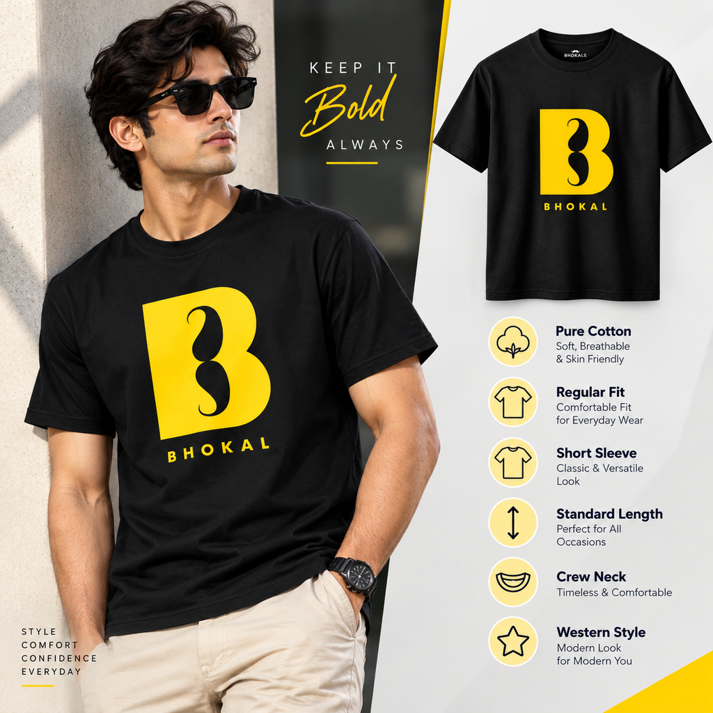 Big B Printed Round Neck Cotton Men T-Shirt