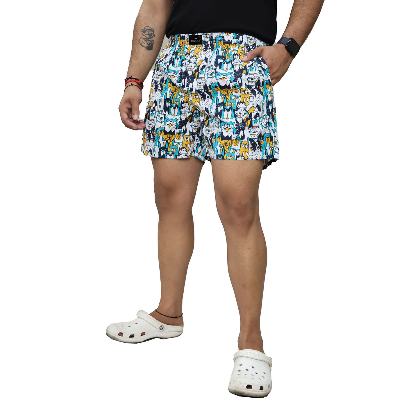 Dogs Printed Cotton Boxer For Men